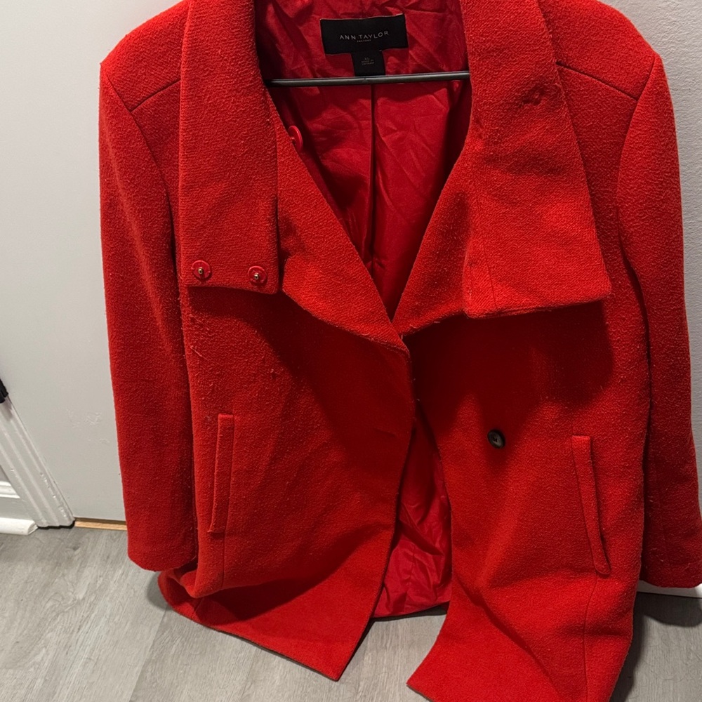 Ann Taylor Bold Red Trench Coat